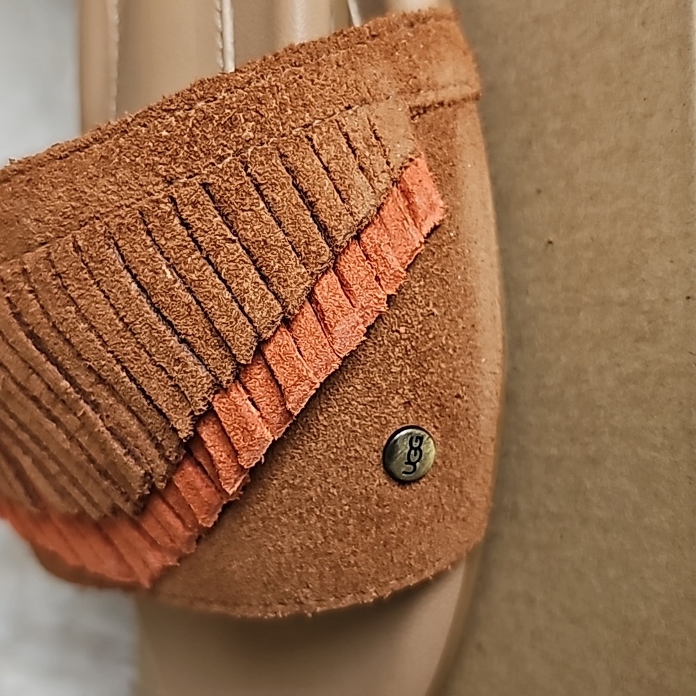 UGG Women's Tan and Brown Fringe Sandals - Picture 7 of 11